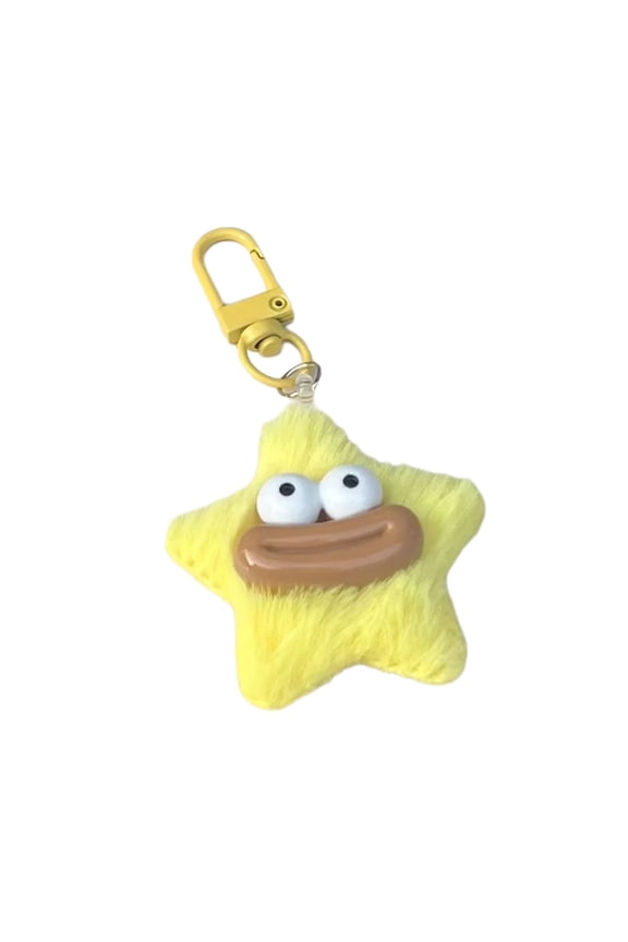 Fuzzy Star Design Keychain Winter Gift For Bags Girls Charm