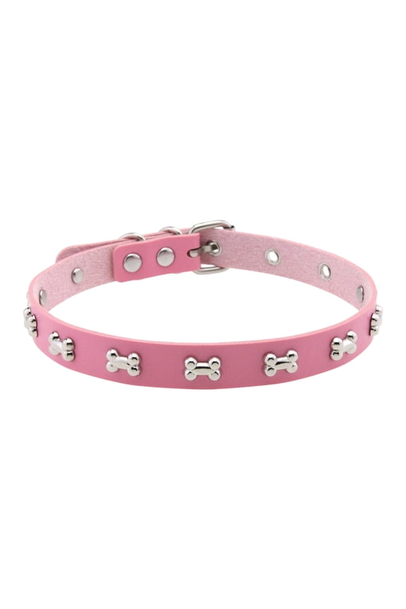 Gothic Grunge Style Chokers Necklace With Edgy Metal Rivet Detailing