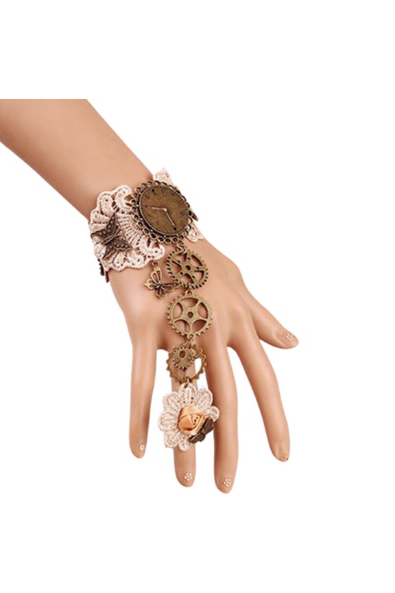 Gothic Style Vintage Bracelet Rings Medieval Wedding Wristband Decor Accessories for Women Party Dress Up