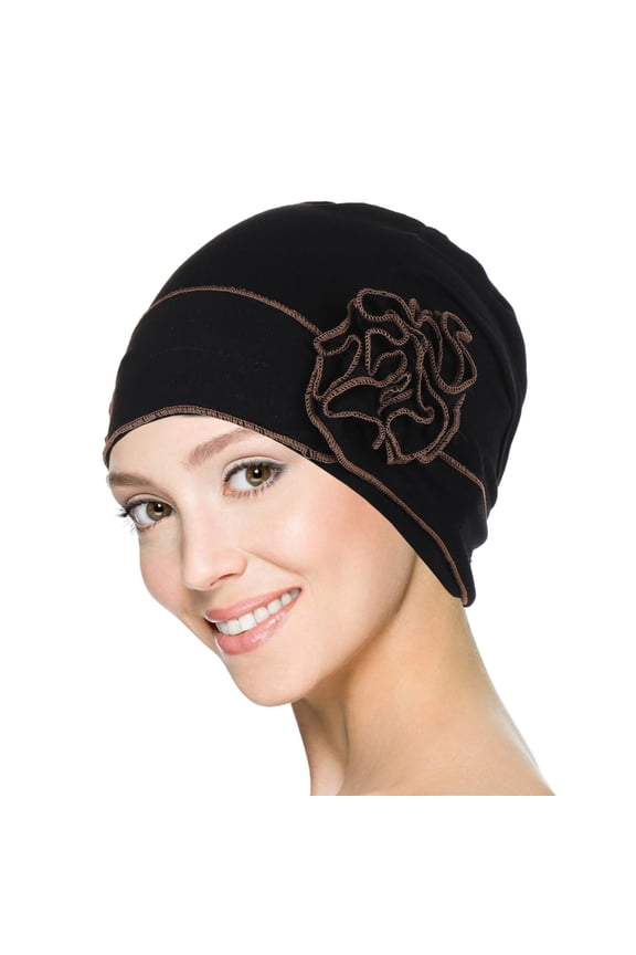 Graceful Chemo Hat Skull Hat with 3D Lovely Flower Headwear Chemo Caps for Girl Pullover Warm Caps Photo Props