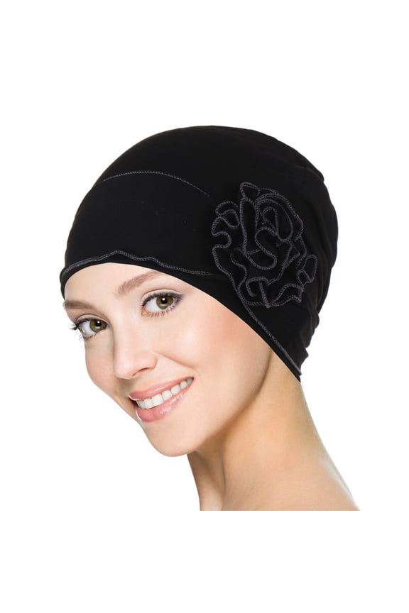 Graceful Chemo Hat Skull Hat with 3D Lovely Flower Headwear Chemo Caps for Girl Pullover Warm Caps Photo Props