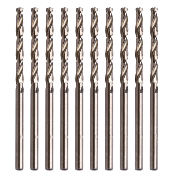 Oasiva HSS Titanium Coated Twist Drill Bits Set, 10x High Speed Steel Mini Drill Bits Compatible for Drilling Holes Nonferrous