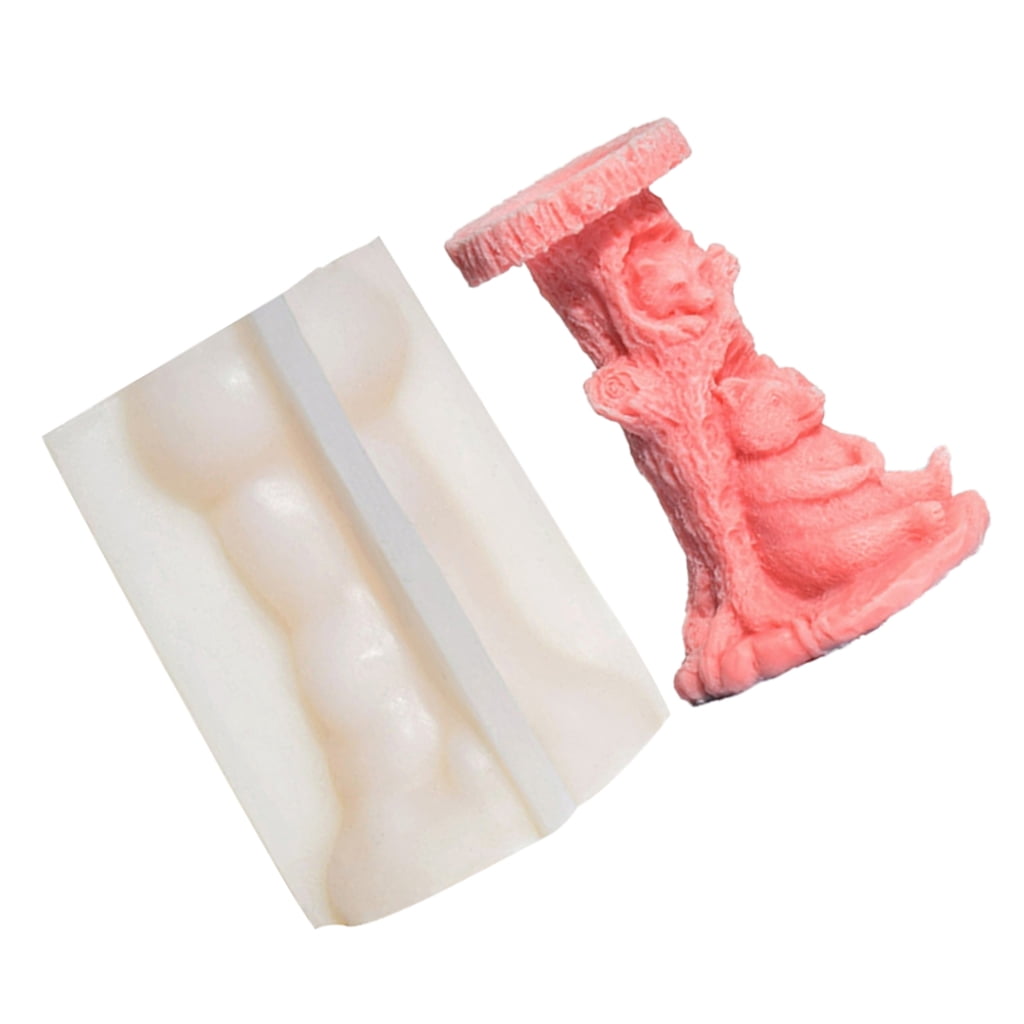 Oasiva Handmade Candle Molds Epoxy Resin Molds 3D Bear Silicone Molds Ornament Molds