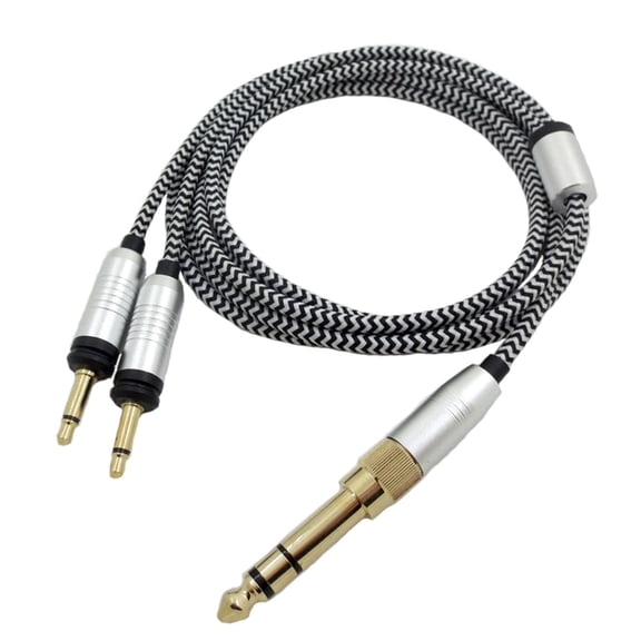Oasiva Headset Cord OFC Wire for Focal ELEGIA Headphone 3.5mm and 6.35mm to Double 3.5mm Plugs Male Cord 150cm/59.06in