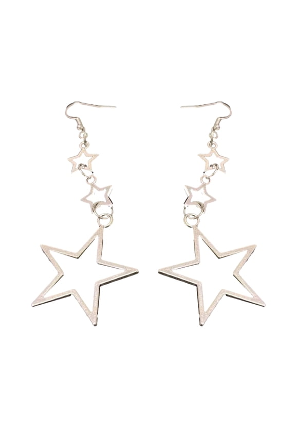 Hollow Star Ear Pendant Five Pointed Star Shape Ears Drops Non Fading Punk Ornament Pentagrams Decorations for Women