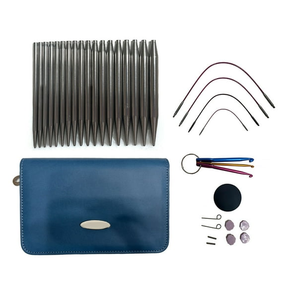 Oasiva Interchangeable Circular Needle Set with Case and Accessories 2.2mm-4.5mm Metal Circular Knitting Needle Knitting Tool