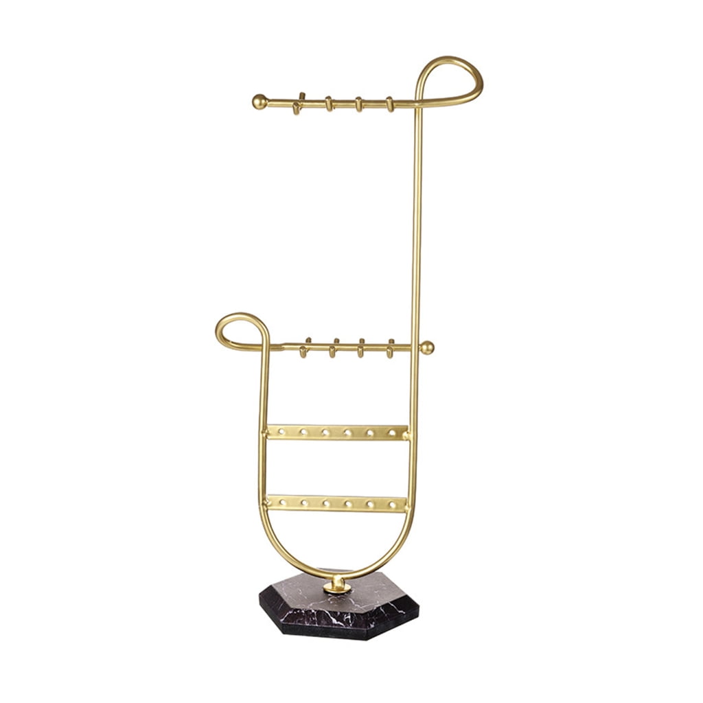 Oasiva Jewelry Organizer Holder for Earrings Necklaces Bracelets Marble Base Earring Display Stand Hanger U-Shape Display Rack