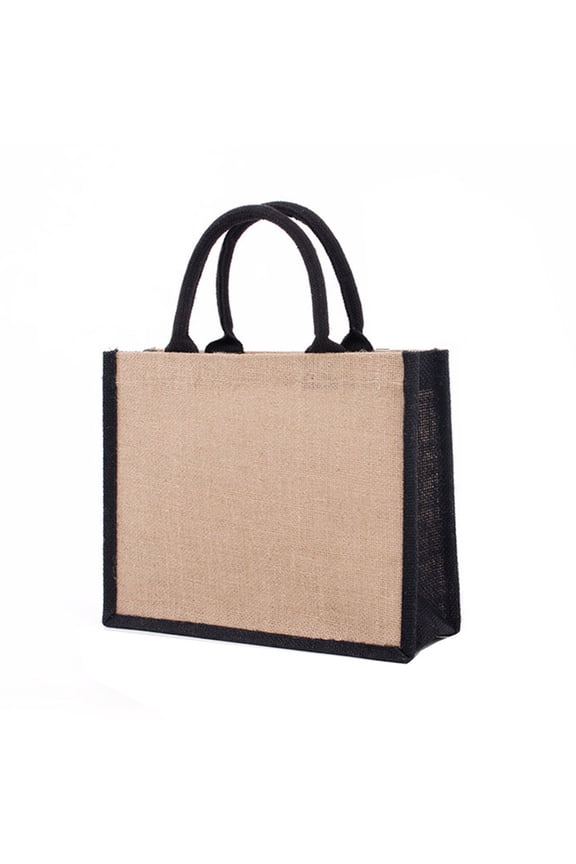 Jute Burlap Tote Bag Large Reusable Grocery Bags with Handles Shopping Handbag Organizer