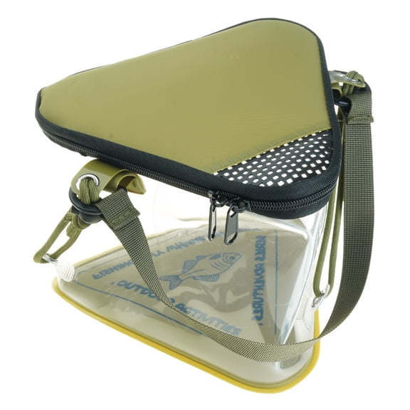 Oasiva Live Baits Container Portable Water Pail Triangle Fishing Bucket Multifunctional Minnow Bucket with Net Lid Collapsible