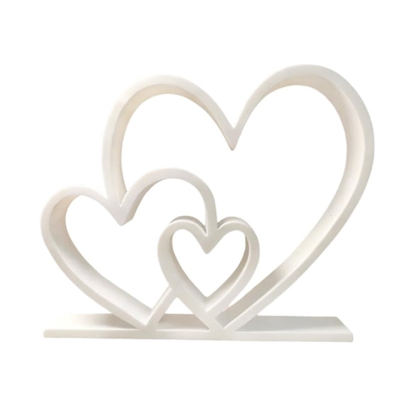 Oasiva Love Statues Three Heart Sculptures 3D Printed Heart Figurines Desktop Decorations Romantics Gift for Valentines Wedding