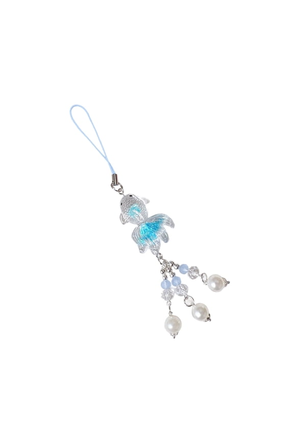Luminous Goldfish Acrylic Keychain Beaded Keyring Holder Charm Ornament for Phone Decorations And Crafts