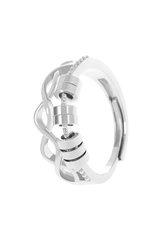 Luxury Rotatable Bead Open Ring Women's Accessory with Opening Design Comfort