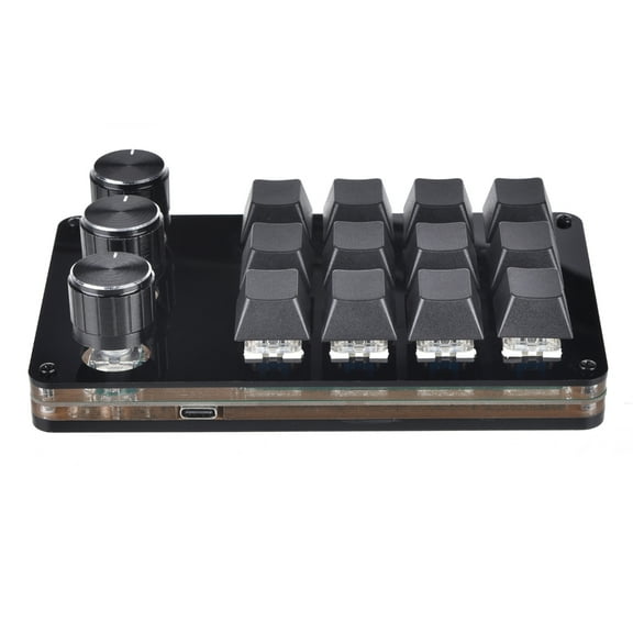 Oasiva Macro Mechanical Keyboard 12 Keys Mini Keyboard with 3 Knob Design Professional Programmable Macro Keypad for Gaming