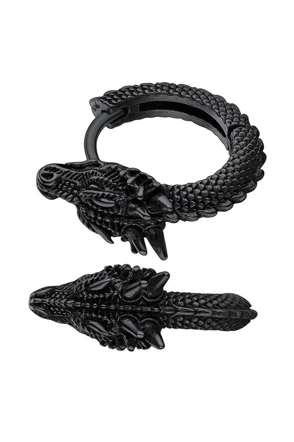 Male Dragon Shape Hoop Earrings Punk Fashion Party Jewelry Unisex Earwear Gift