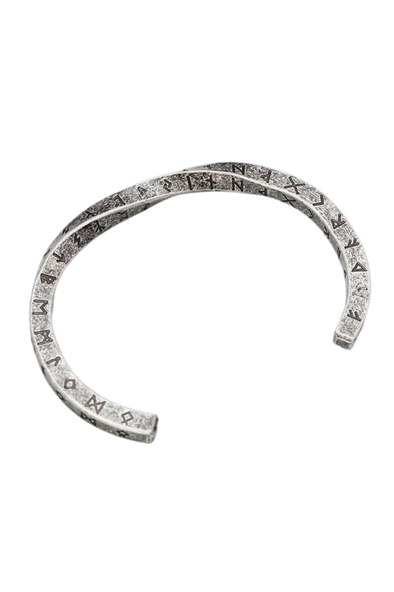 Men's Stainless Steel Rune Bracelet Nordic Style Twist Cuff Jewelry