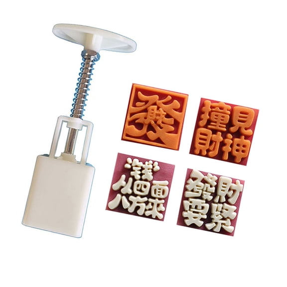 Oasiva MidAutumn Festival Moon Cake Maker Baking Tool 3D Characters Pattern Moon Cake Molds Hand Press Mold Pastry Tool