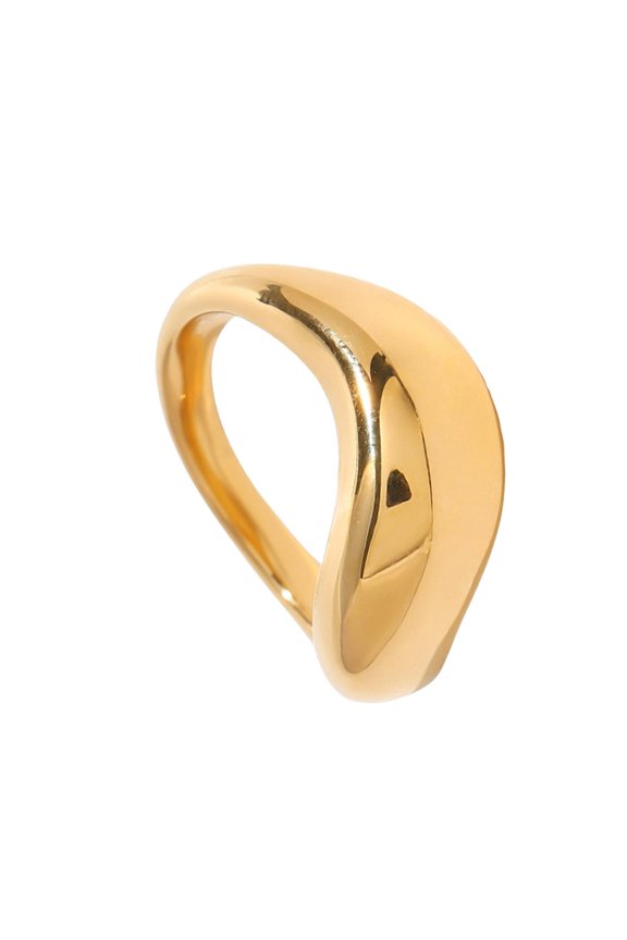 Modern Waved Shape Stainless Steel Rings Unique Rings Ornament For Everyday Wear