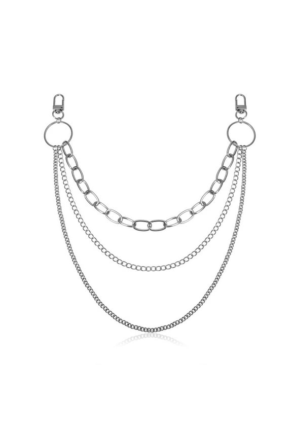 Multi Layer Belt Chain Hook Trousers Chain Keychain Jeans Link Pants Waist Chain