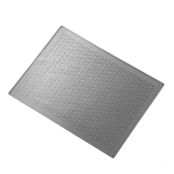 Oasiva Multipurpose Kitchen Silicone Draining Mat Space Saving Drainer Pad for Dishes and Produce Textured Vegetable Dryer Pad