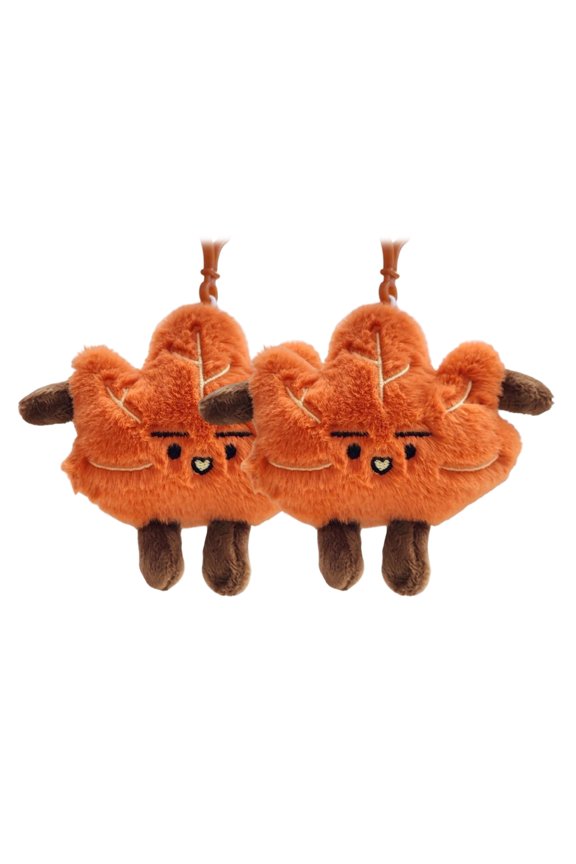 Nanjing Cultural Maple Leaf Plush Keychain Adorable Cartoon Design Key Ring For Bags Gift Souvenir Collectible