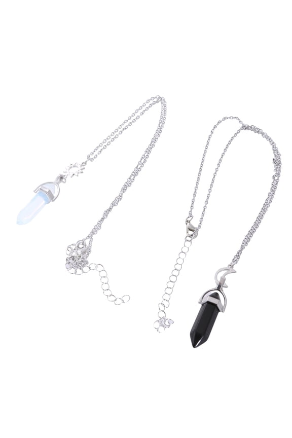 Natural Crystal Stone Pendant Necklace for Sun Moon Pendant Multilayer Jewelry G
