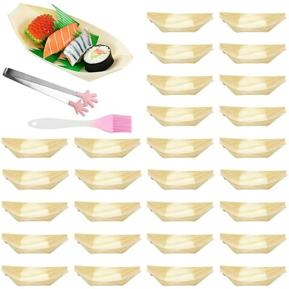 Oasiva Natural Wooden Snacks Serving Trays Disposable Plates for Hot Cold Food Bowls