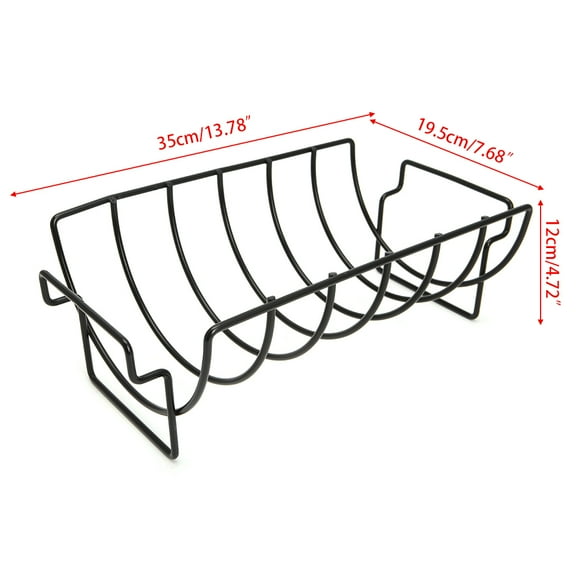 Oasiva Non-Stick Metal Wire Stand BBQ Grill Steak Holder Roasting Rib Rack Kitchen Tool