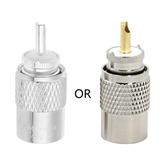 Oasiva PL259 UHF Male for Head to RG8X RG59 RG8 Coaxial RF Line Dual-purpose Gold Needle