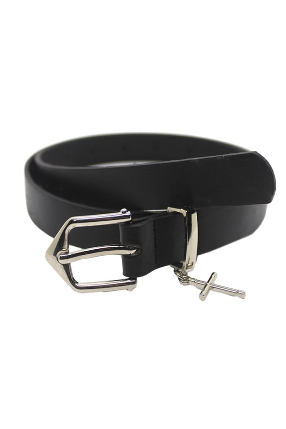 PU Harajuku Waist Belt with Dangle Cross Decor for Y2K Teens Jeans Skirt Decors