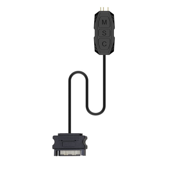 Oasiva PWM Fan Temperature Control Computer ARGB Light Adapter 5V 3pin ARGB / 12V 4pin RGB Motherboard Fan Speed Controller