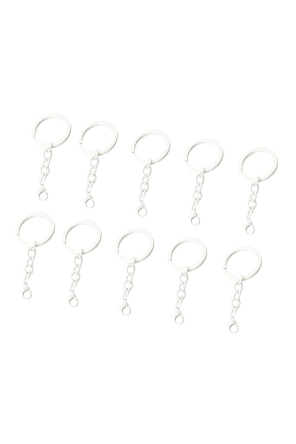 Pack Of 10 Mixed Color Metal Key Rings with Chains and Clasps for Organizing Keys Keychain Kits Jewelry Making Supplies