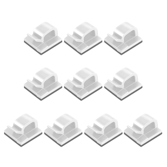 Oasiva Pack of 10 Cable Clips with Strong Self-Adhesive Cable Management TV Wire Holder Sticky Tidy Organizer Wire Clip Holder