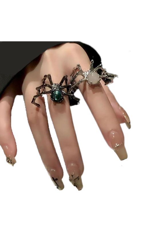 Pack of 2 Finger Rings Adjustable Rings Women Opening Rings Spiders Shaped