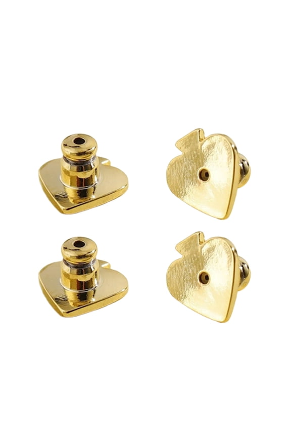 Pack of 4 Earring Backs Ear Jewelry Replacement Heart Shaped Earring Plugs Earrings Part Suitable for Daily Party Use