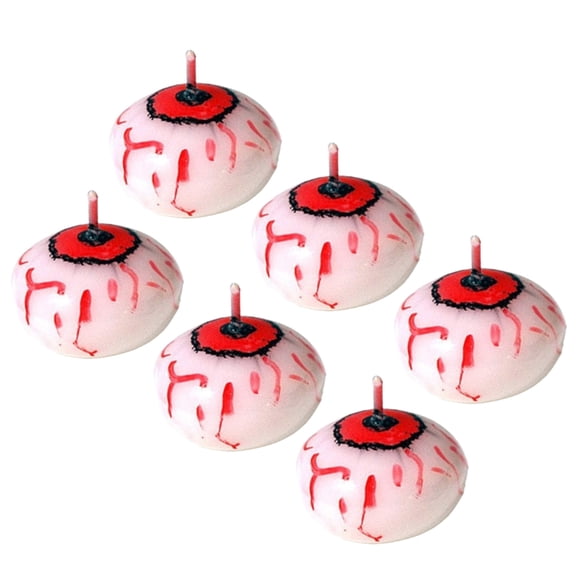 Oasiva (Pack of 6) Candle Realistic Eyeballs Floating Candle for Decoration, Long Paraffins Waxes
