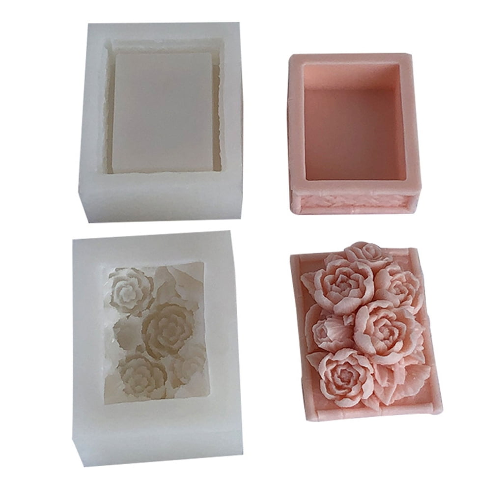 Oasiva Peony Storage Box Silicone Molds Jewelry Box Epoxy Resin Moulds ...