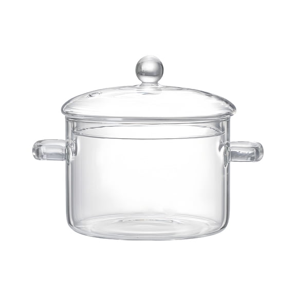 Oasiva Practical Borosilicate Glass Cooking Pot Large Capacity For Soups Stews And Pastas Dishes