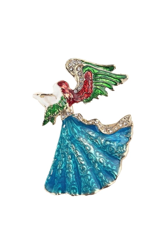 Practical Vintage Brooch Rhinestones Pin Angel Brooch Alloy Texture for Women