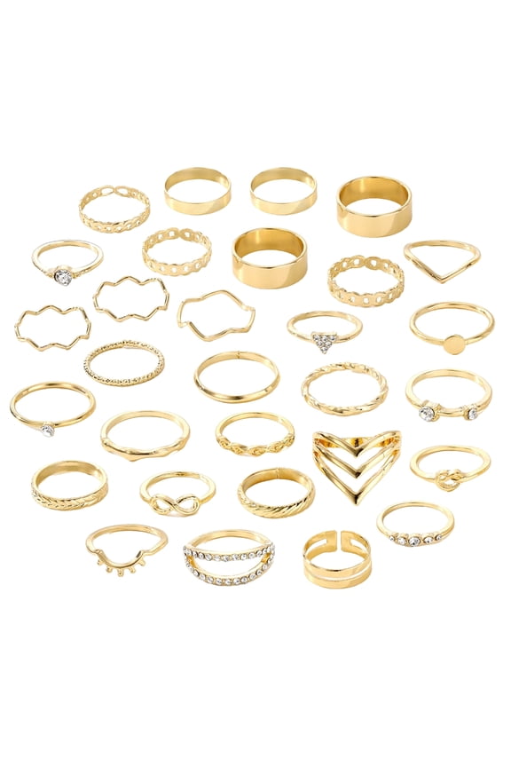 Punk Grunge Stackable Rings for Men and Women Geometric Finger Rings Accessories