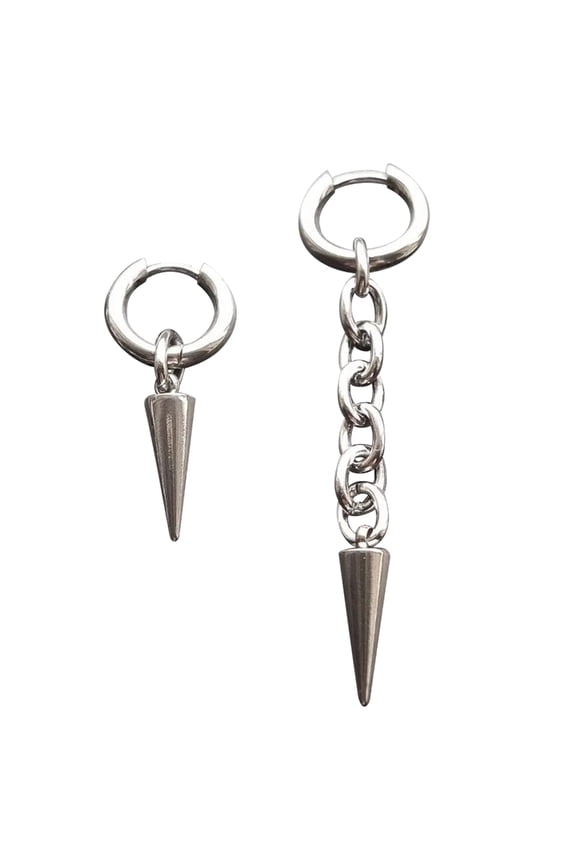 Punk Tooth Stud Earrings for Women Men Gothic Korean Fashion Grunge Charm Rivet Chain Hoop Earrings Jewelry Accessories