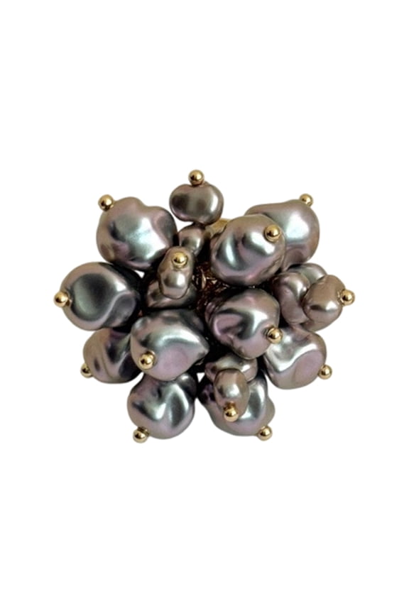 Pyrotechnics Design French Vintage Ring Imitation Pearls Size Adjustable For Her