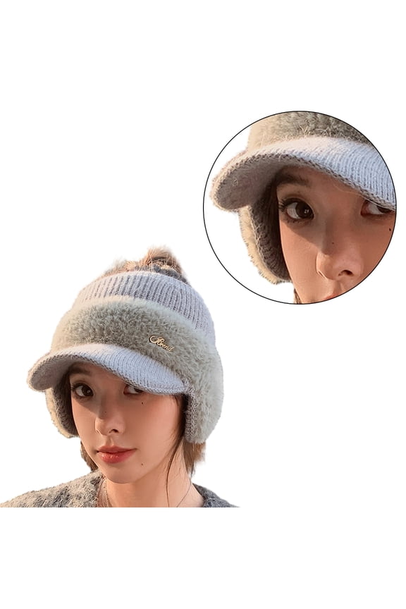 Rapper Knit Baseball Hat Winter Ear Warmer Headband Punk Bomber Hat Handmade