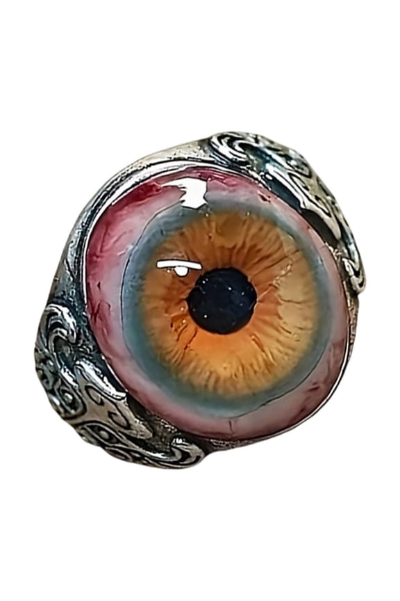 Realistic Eyeball Statement Rings Fashionable Gothic Jewelry For Women Men Punk Rock Styles Costume Accessory