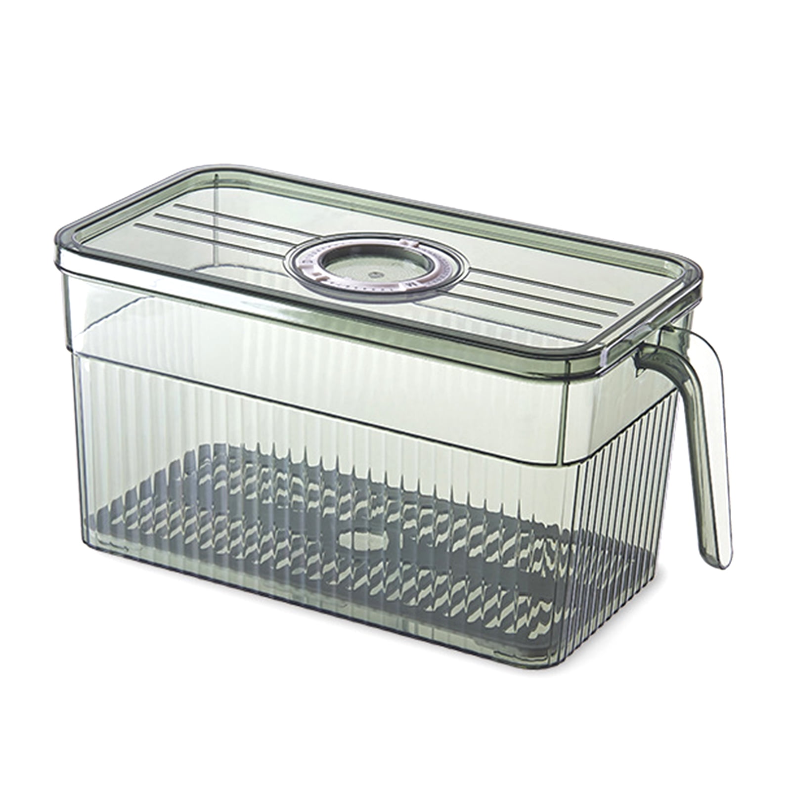 Oasiva Refrigerator Storage Box with Handle Lids Kitchen Plastic Food Container for Fridge Cabinet Fruits Vegetables Meat Eggs