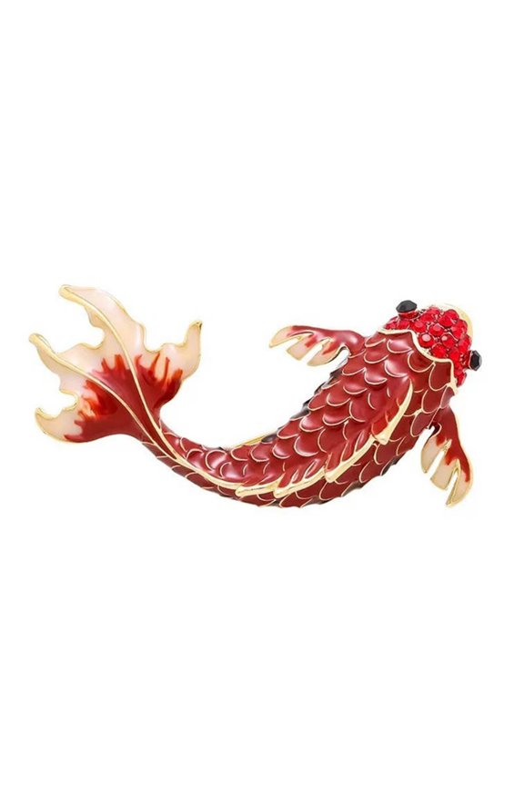 Retro Fish Pin Representing Luck and Wealth Adorable Fish Brooch for Woman Man