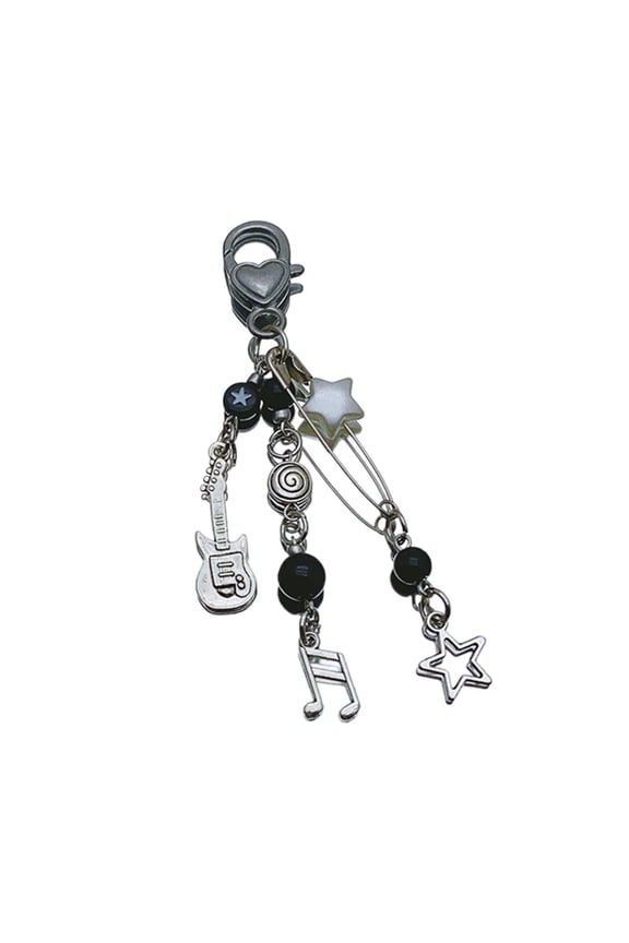 Rock Keyring Beads Phone Charm Guitar Bead Keychain for Fashion Accessories
