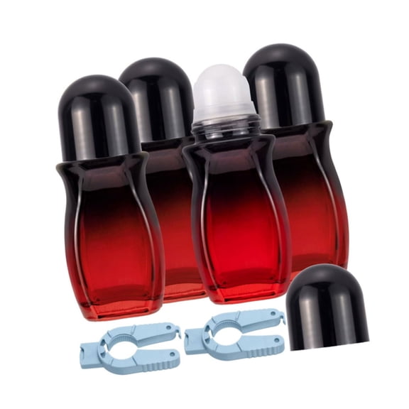 Oasiva Set Of 4 50ml Glass Roller Bottles Scent Roller Bottles With Gold Caps Smooth Ball Applicator For Fragrances Oils