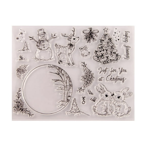 Oasiva Snowman Rabbit Silicone Clear Seal Stamp DIY Scrapbooking Embossing Photo Album