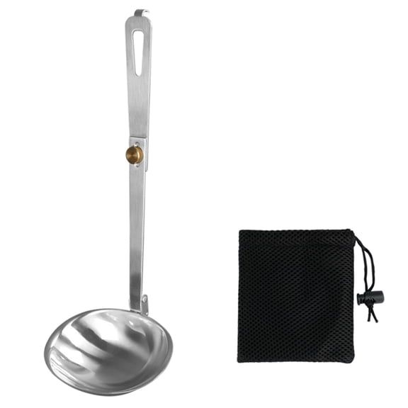 Oasiva Spoon Outdoor Tableware Camping Silver Stainless Steel Folding Spoon Foldable