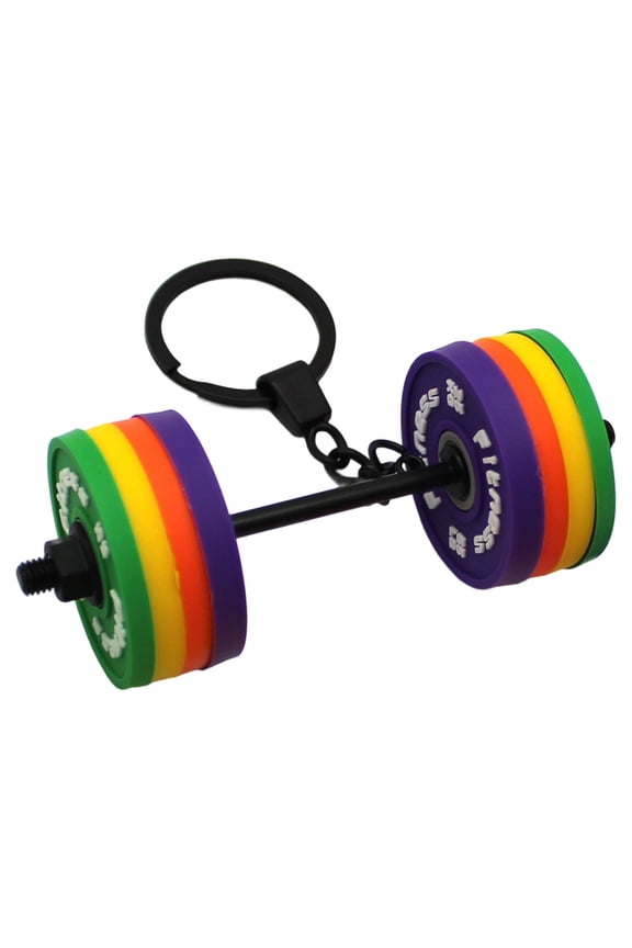 Sports Detachable Dumbbell Keyring Rubber Design Weightlifting Keychain Pendant Charm For Workout Enthusiasts
